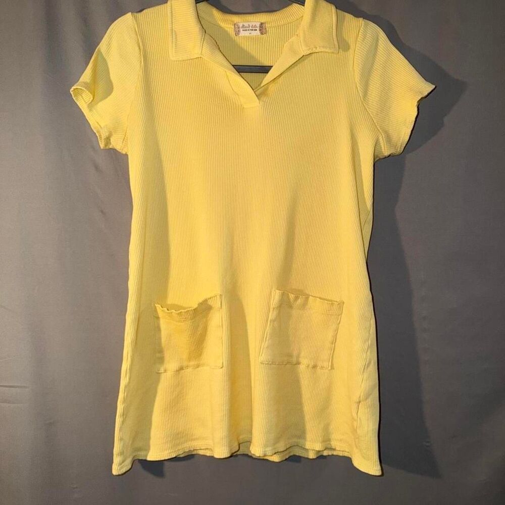Altar’d State butter Yellow ribbed knit dress